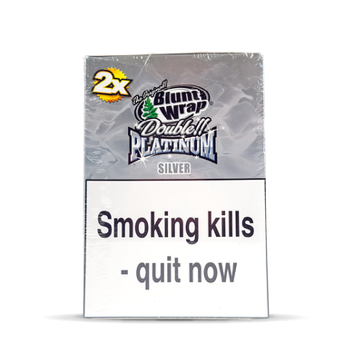 Platinum Double Blunt Wraps: Silver - 2 Blunts (25 Pack)