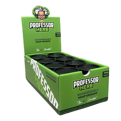 Professor Herb Biodegradable Hemp Shredder Grinder (2 Part) - Black