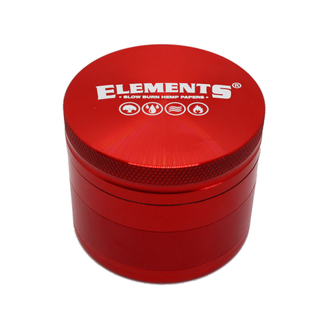 Elements 4-Part Metal Grinder - Red-Elements-Blazed Wholesale