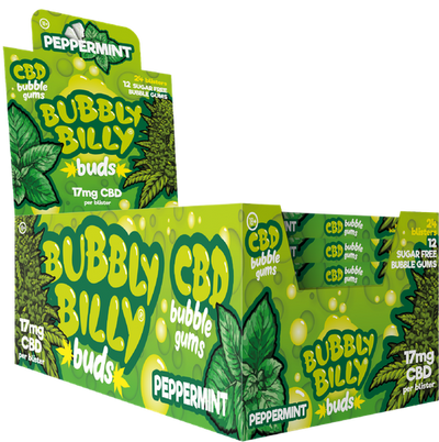 Multitrance Bubbly Billy CBD Peppermint Bubblegums 17mg (Full Box)