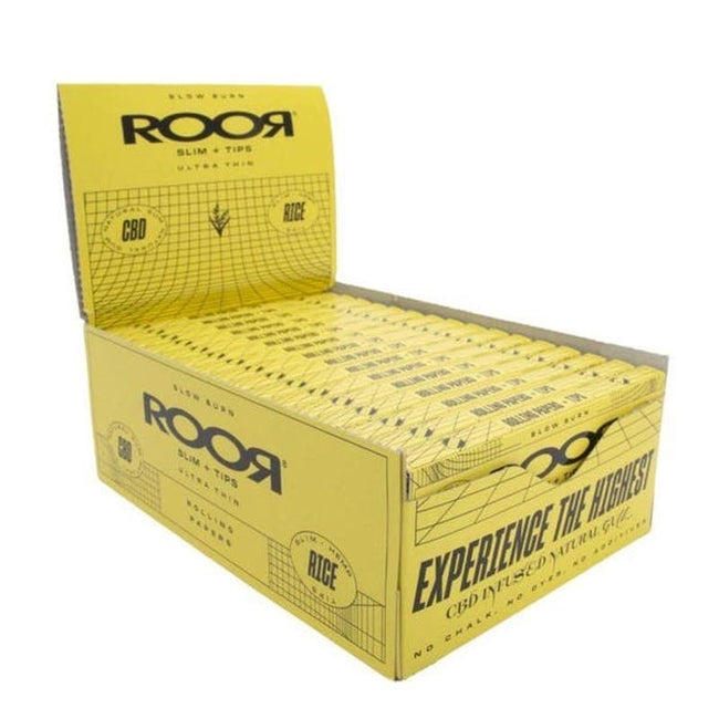 ROOR CBD Infused Ultra Thin King Size Rolling Papers & Tips - Rice Paper-ROOR-Blazed Wholesale
