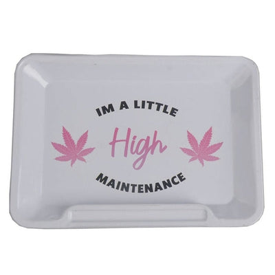 Wise Skies 'High Maintenance' White Small Rolling Tray